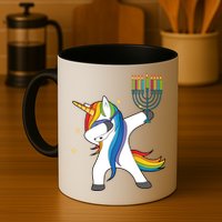 Dabbing Unicorn Hanukkah Mug
