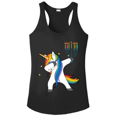 Dabbing Unicorn Hanukkah Ladies PosiCharge Competitor Racerback Tank