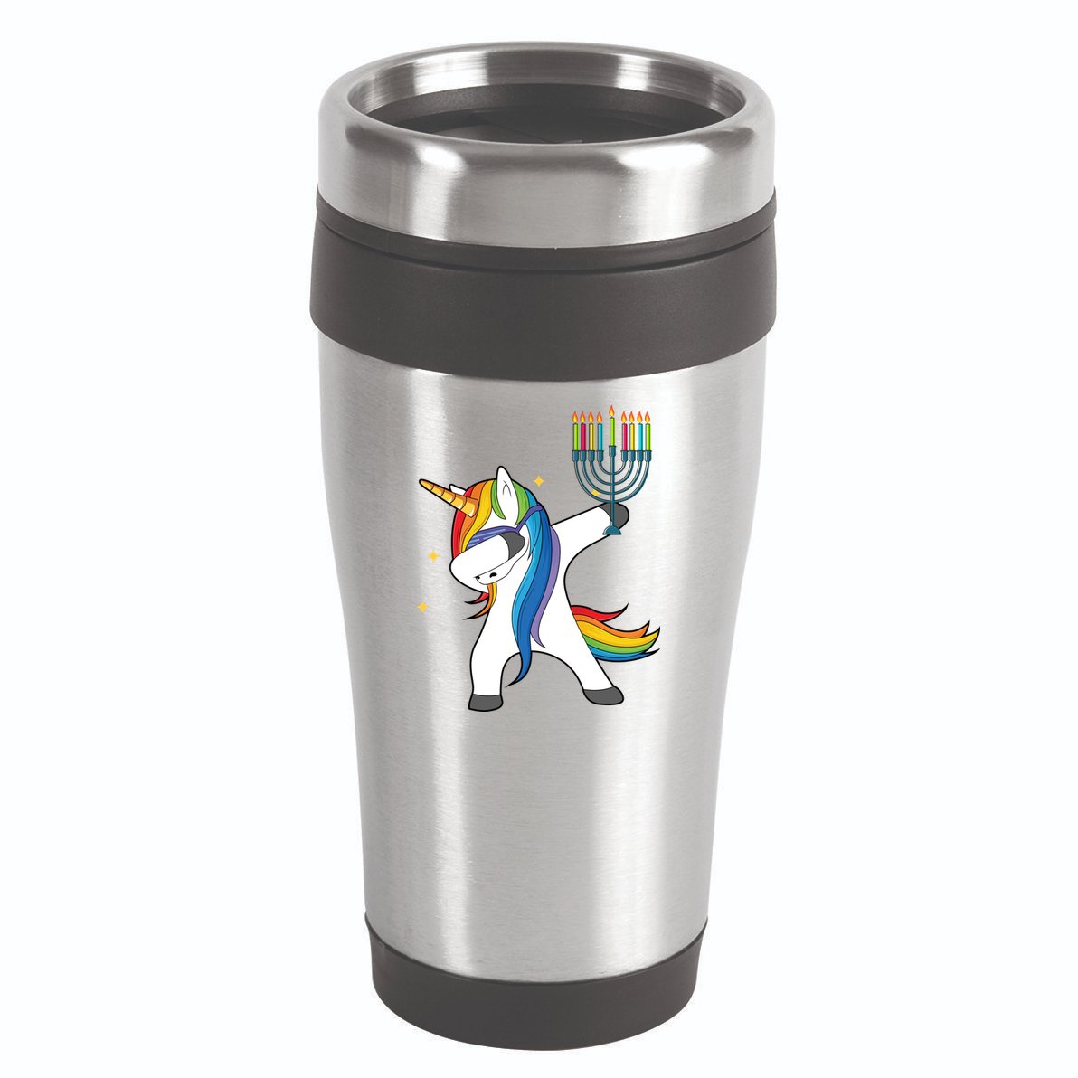 Dabbing Unicorn Hanukkah 16oz Travel Tumbler