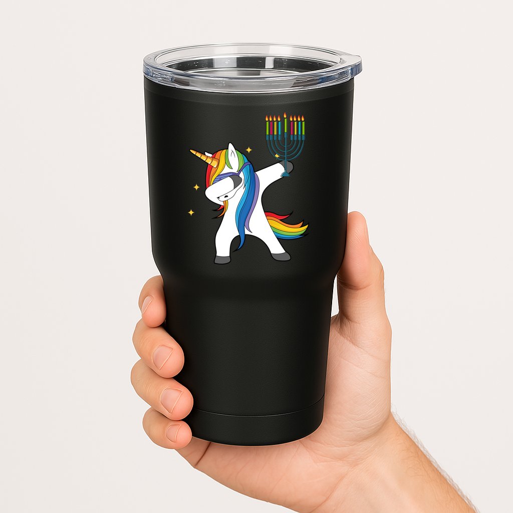 Dabbing Unicorn Hanukkah Tumbler