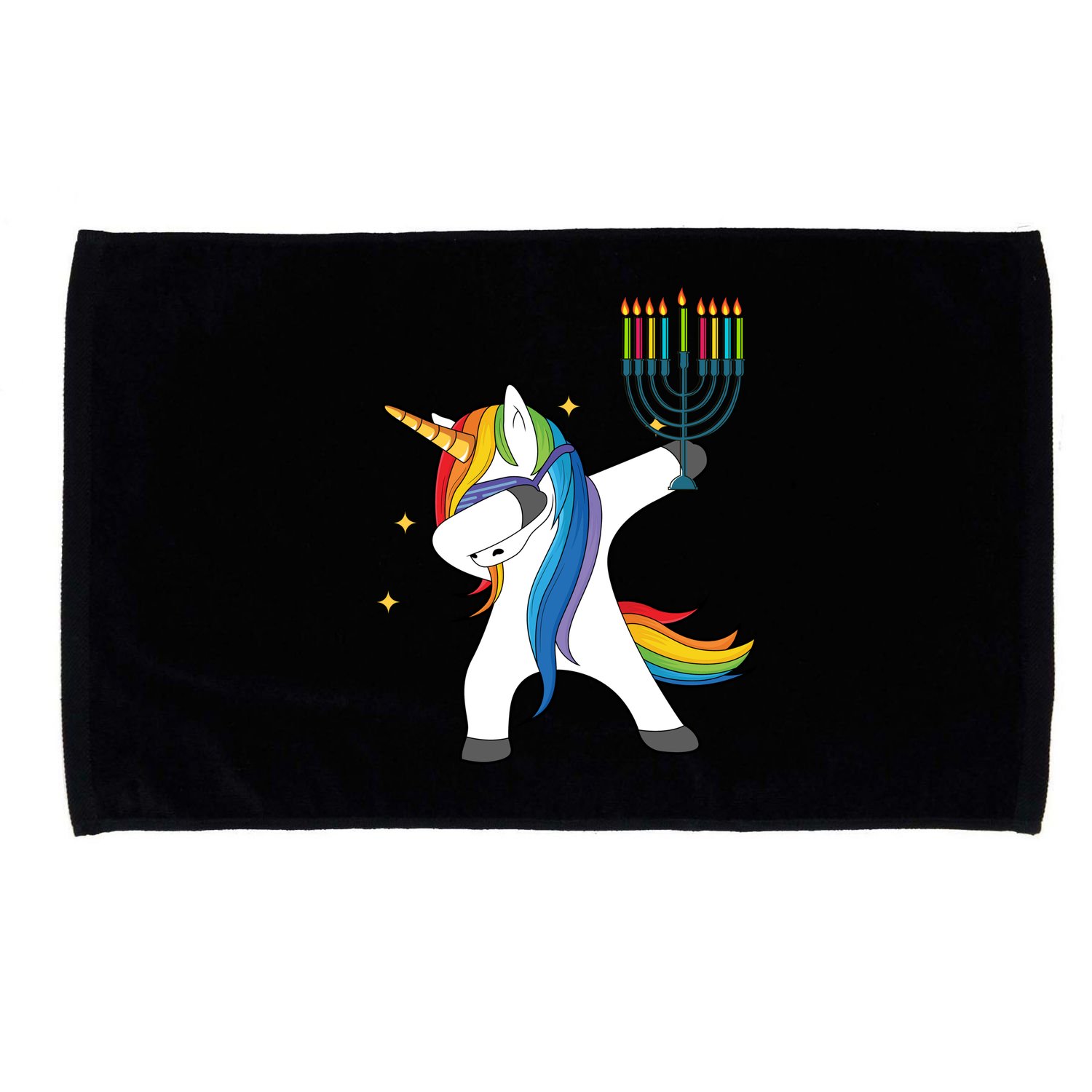 Dabbing Unicorn Hanukkah Microfiber Hand Towel