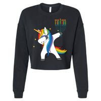 Dabbing Unicorn Hanukkah Cropped Pullover Crew