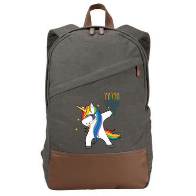 Dabbing Unicorn Hanukkah Cotton Canvas Backpack