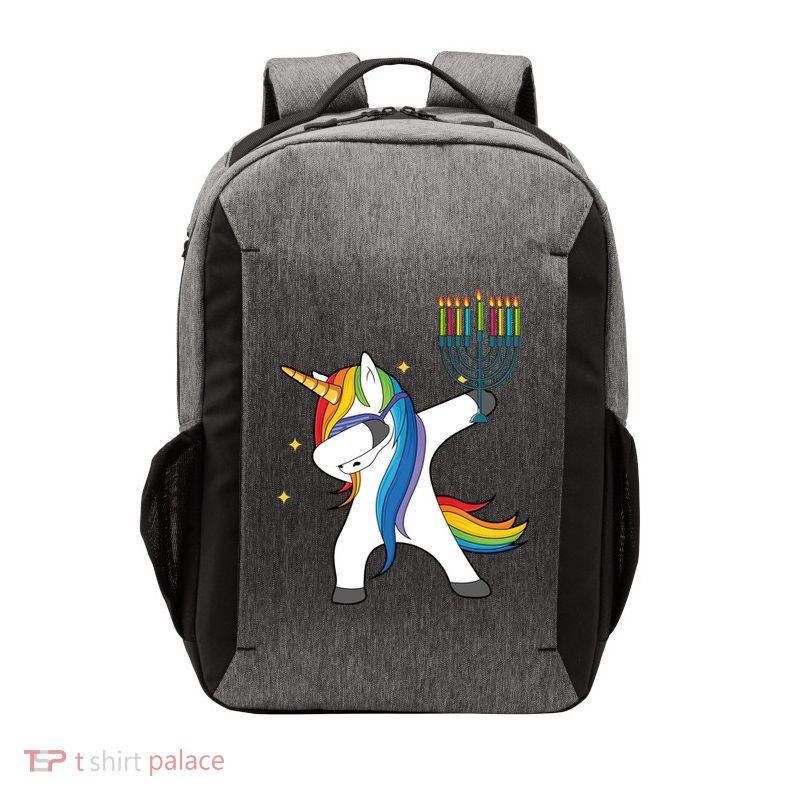 Dabbing Unicorn Hanukkah Vector Backpack
