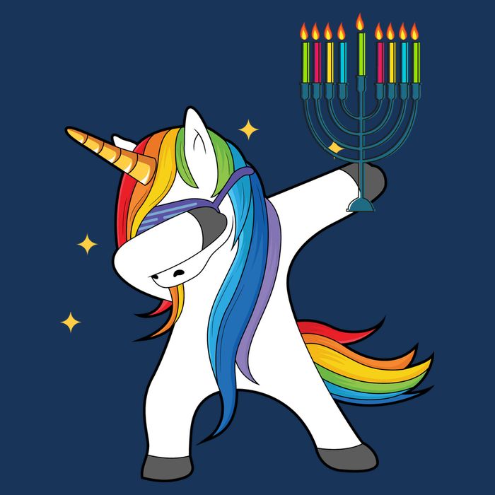 Dabbing Unicorn Hanukkah Apron