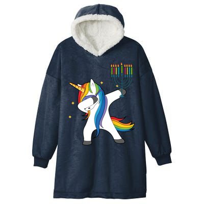 Dabbing Unicorn Hanukkah Hooded Wearable Blanket