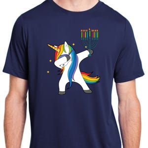 Dabbing Unicorn Hanukkah Adult ChromaSoft Performance T-Shirt