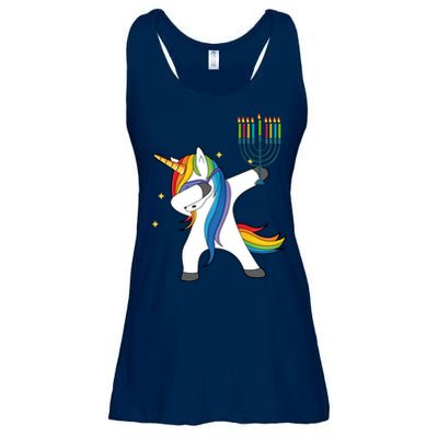 Dabbing Unicorn Hanukkah Ladies Essential Flowy Tank
