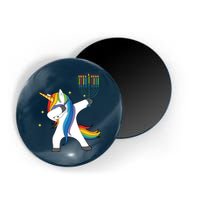 Dabbing Unicorn Hanukkah Magnet