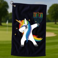 Dabbing Unicorn Hanukkah Golf Towel