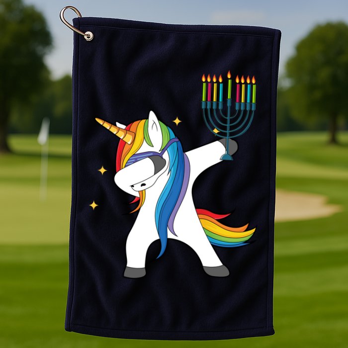 Dabbing Unicorn Hanukkah Golf Towel
