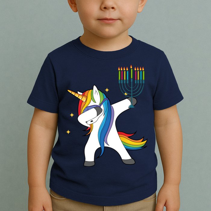 Dabbing Unicorn Hanukkah Toddler T-Shirt