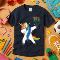 Dabbing Unicorn Hanukkah Kids T-Shirt