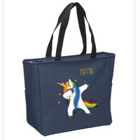 Dabbing Unicorn Hanukkah Zip Tote Bag