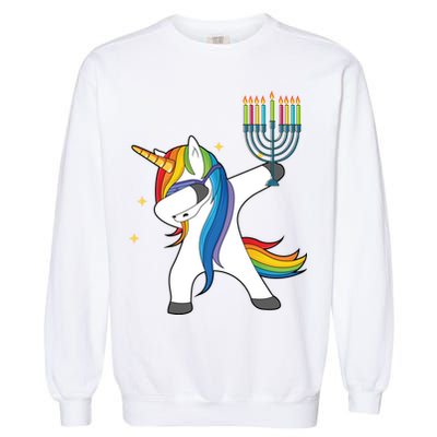 Dabbing Unicorn Hanukkah Garment-Dyed Sweatshirt