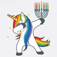 Dabbing Unicorn Hanukkah Garment-Dyed Sweatshirt