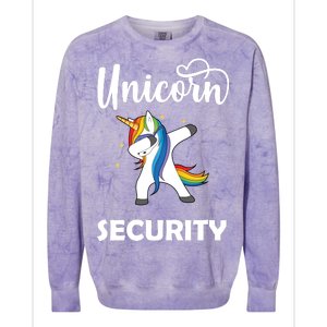 Dabbing Unicorn Security Colorblast Crewneck Sweatshirt