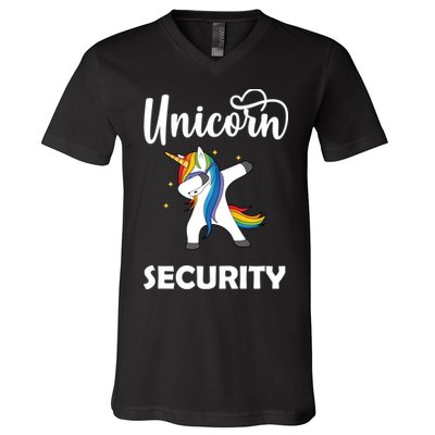 Dabbing Unicorn Security V-Neck T-Shirt