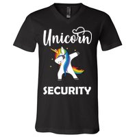 Dabbing Unicorn Security V-Neck T-Shirt