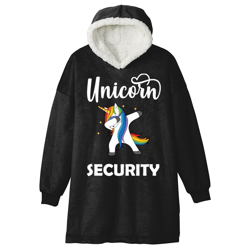 Dabbing Unicorn Security Hooded Wearable Blanket