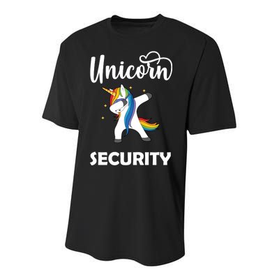 Dabbing Unicorn Security Youth Performance Sprint T-Shirt