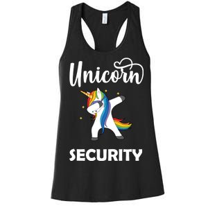 Dabbing Unicorn Security Women's Racerback Tank