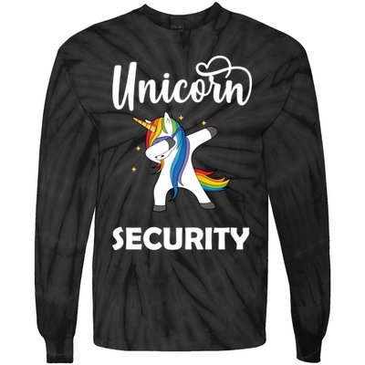 Dabbing Unicorn Security Tie-Dye Long Sleeve Shirt