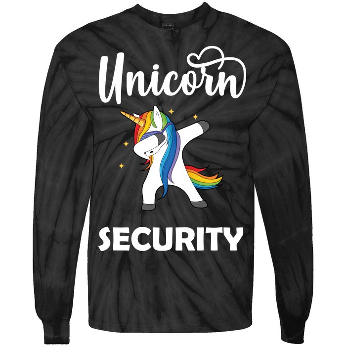 Dabbing Unicorn Security Tie-Dye Long Sleeve Shirt