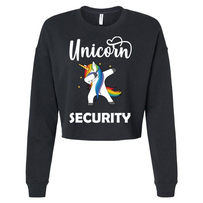 Dabbing Unicorn Security Cropped Pullover Crew