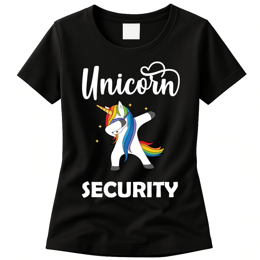 Dabbing Unicorn Security Womens T-Shirt