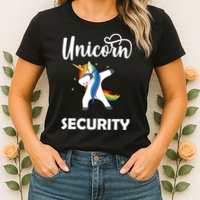 Dabbing Unicorn Security Womens T-Shirt
