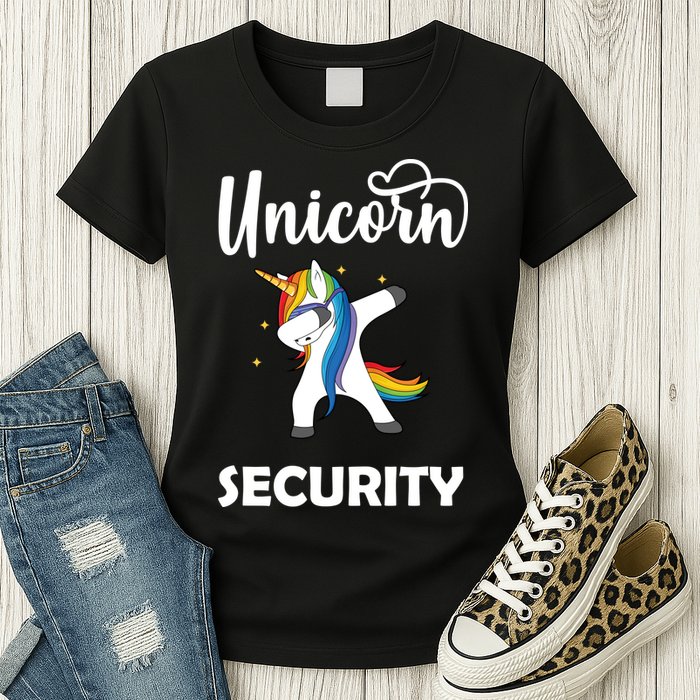 Dabbing Unicorn Security Womens T-Shirt