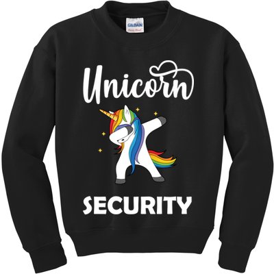 Dabbing Unicorn Security Kids Sweatshirt