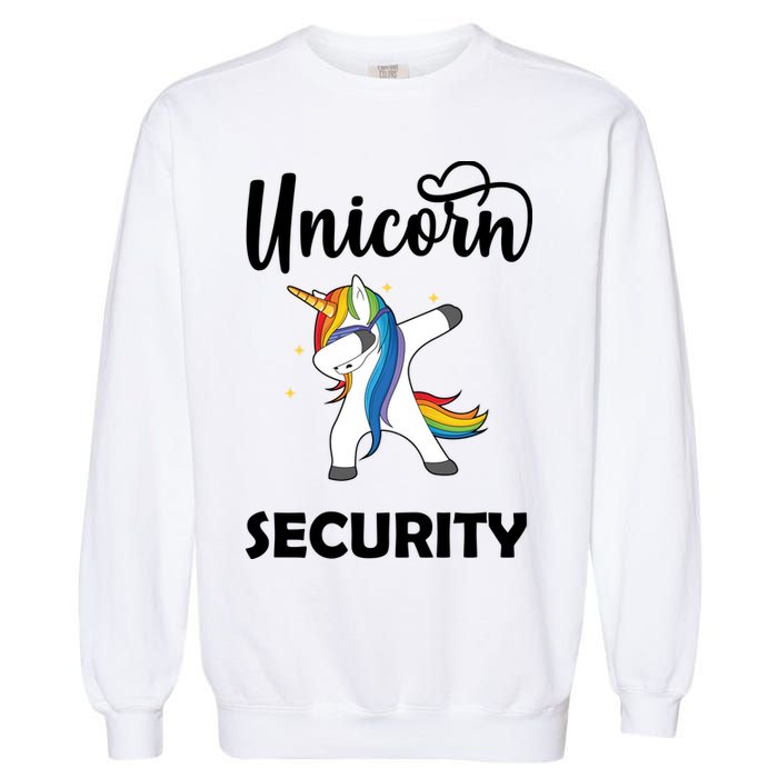 Dabbing Unicorn Security Garment-Dyed Sweatshirt