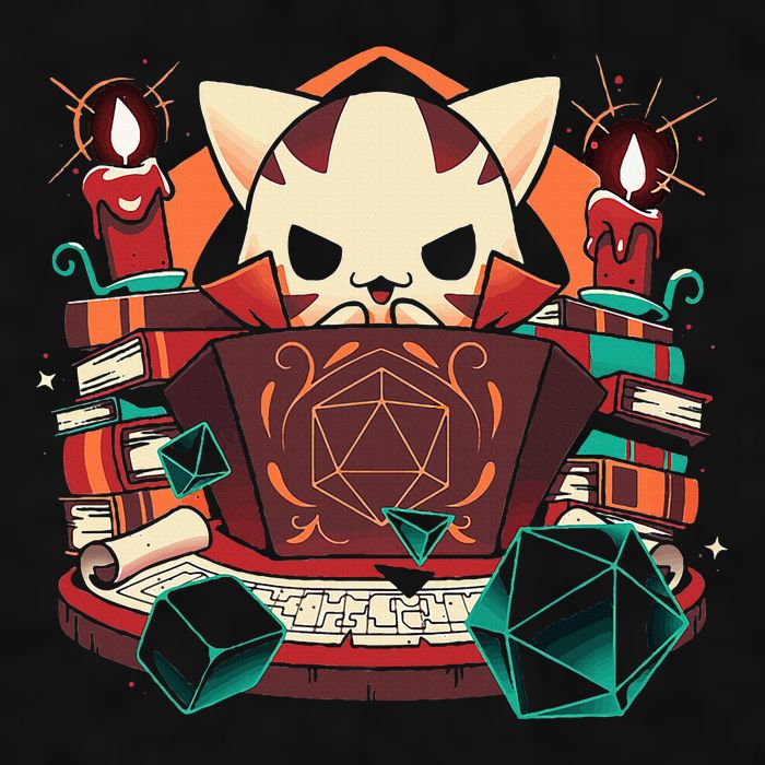 Dungeon And Cats Tabletop Gaming Role Player Ladies PosiCharge Tri-Blend Wicking Tank