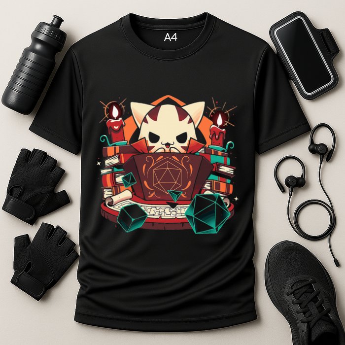 Dungeon And Cats Tabletop Gaming Role Player Performance Shirt