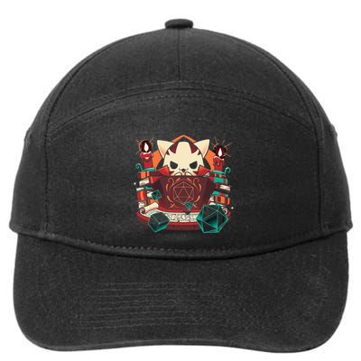 Dungeon And Cats Tabletop Gaming Role Player 7-Panel Snapback Hat