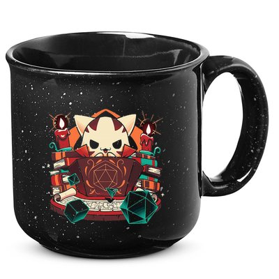 Dungeon And Cats Tabletop Gaming Role Player 15oz Campfire Ceramic Mug