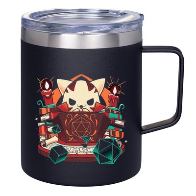 Dungeon And Cats Tabletop Gaming Role Player 12oz Stainless Steel Coffee Mug