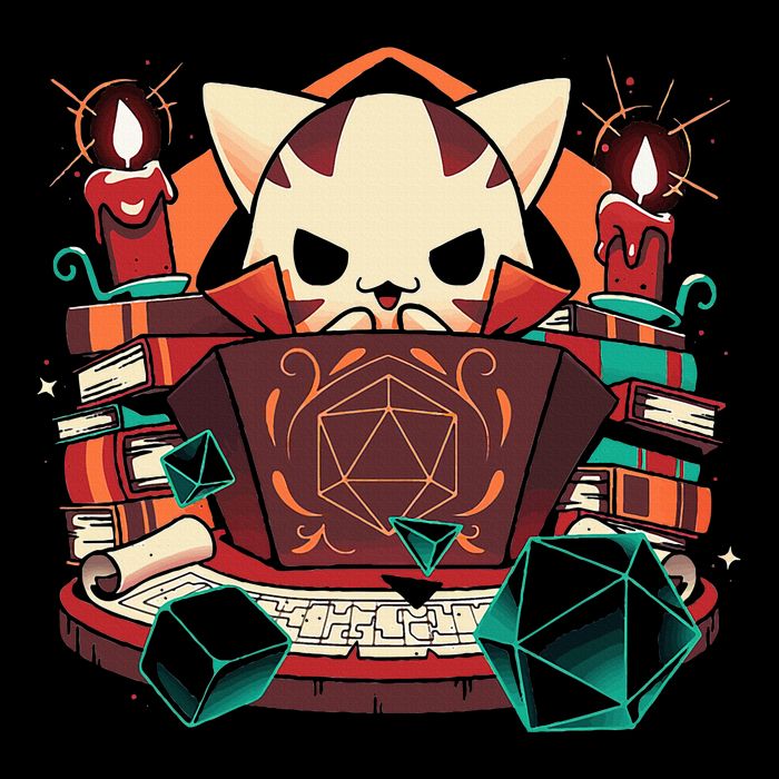 Dungeon And Cats Tabletop Gaming Role Player Premium T-Shirt