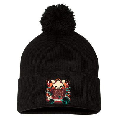Dungeon And Cats Tabletop Gaming Role Player Pom Pom 12in Knit Beanie