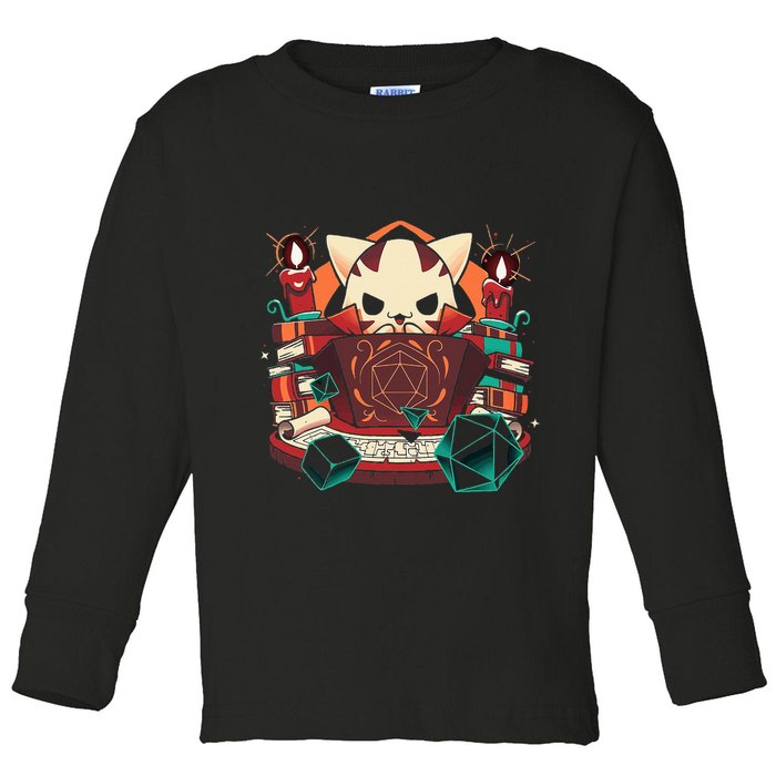 Dungeon And Cats Tabletop Gaming Role Player Toddler Long Sleeve Shirt