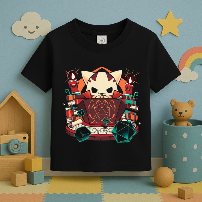 Dungeon And Cats Tabletop Gaming Role Player Toddler T-Shirt