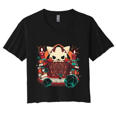 Dungeon And Cats Tabletop Gaming Role Player Crop Top