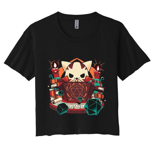 Dungeon And Cats Tabletop Gaming Role Player Crop Top