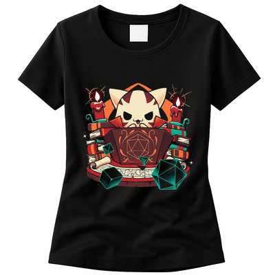 Dungeon And Cats Tabletop Gaming Role Player Womens T-Shirt