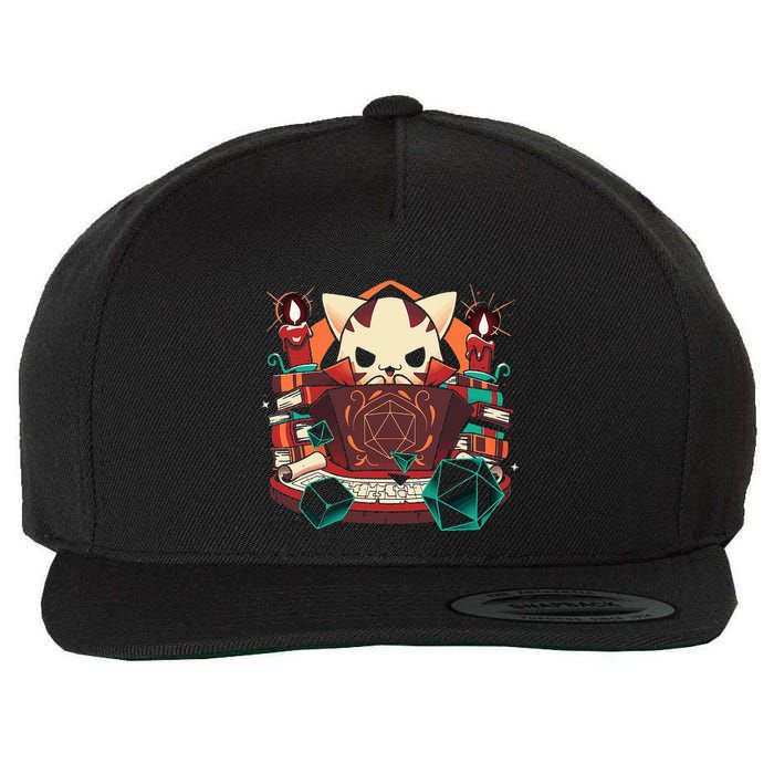Dungeon And Cats Tabletop Gaming Role Player Wool Snapback Cap
