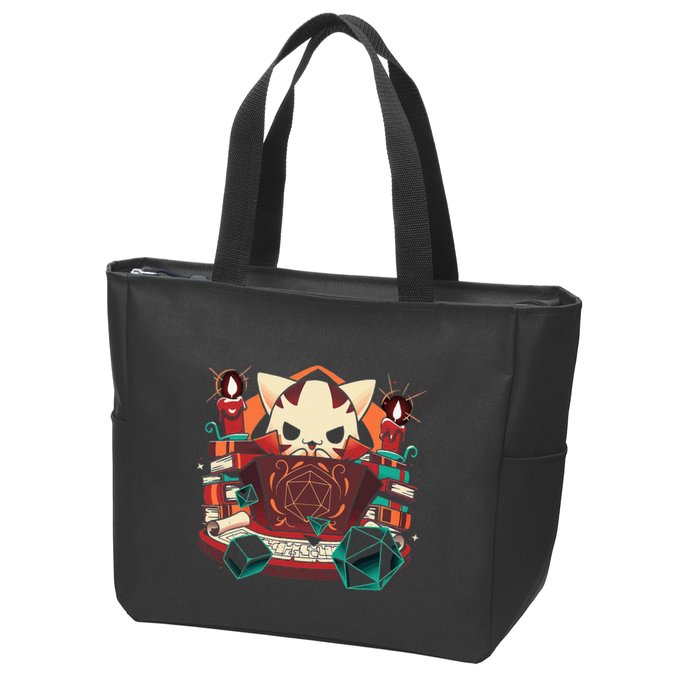 Dungeon And Cats Tabletop Gaming Role Player Zip Tote Bag