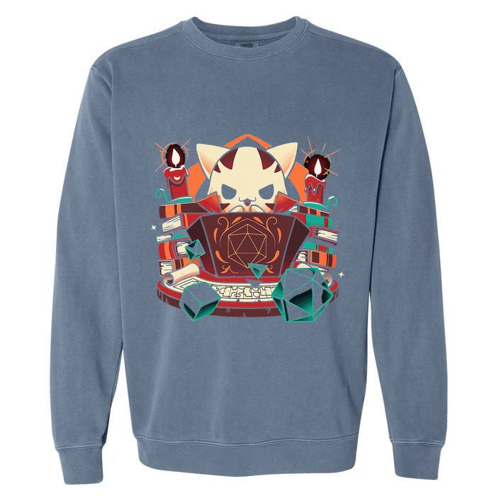 Dungeon And Cats Tabletop Gaming Role Player Garment-Dyed Sweatshirt