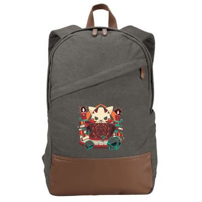 Dungeon And Cats Tabletop Gaming Role Player Cotton Canvas Backpack
